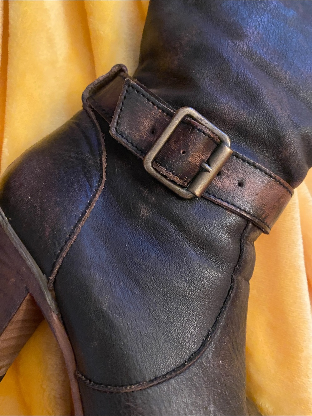 FreeBird Holland Knee High Vintage Distressed Heel Boot Boho Western Rodeo Sz 7 - Picture 5 of 12